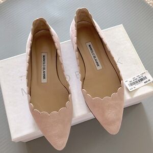 COPY - Manolo Blanhnik Nude Flat Suede